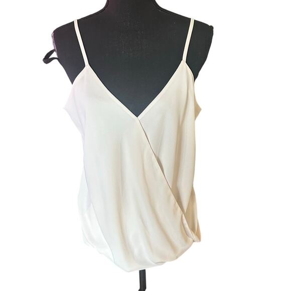 Veronica M Cupro Surplice Top Ivory Size L - Picture 1 of 8